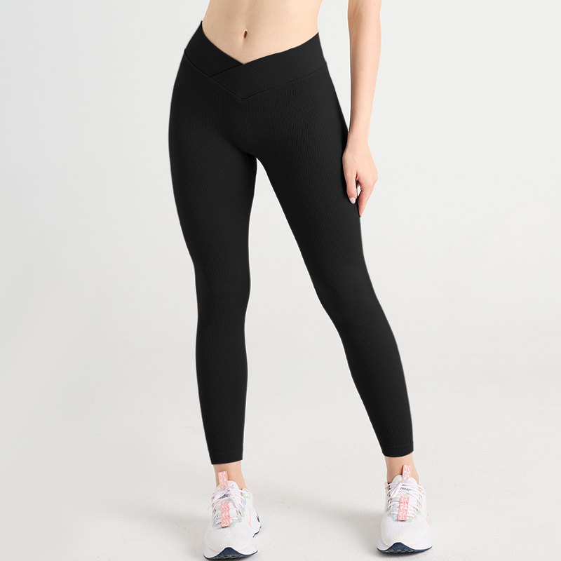 Pantalones de yoga de cintura media con ajuste esculpido suave