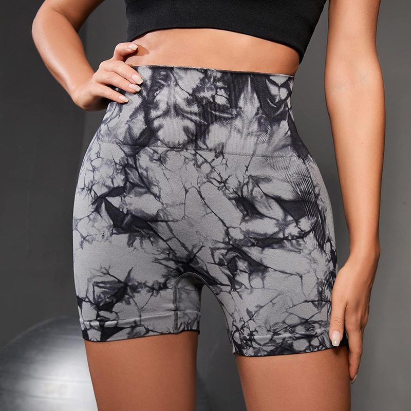 Pantalones cortos de yoga transpirables y sin costuras con control de barriga
