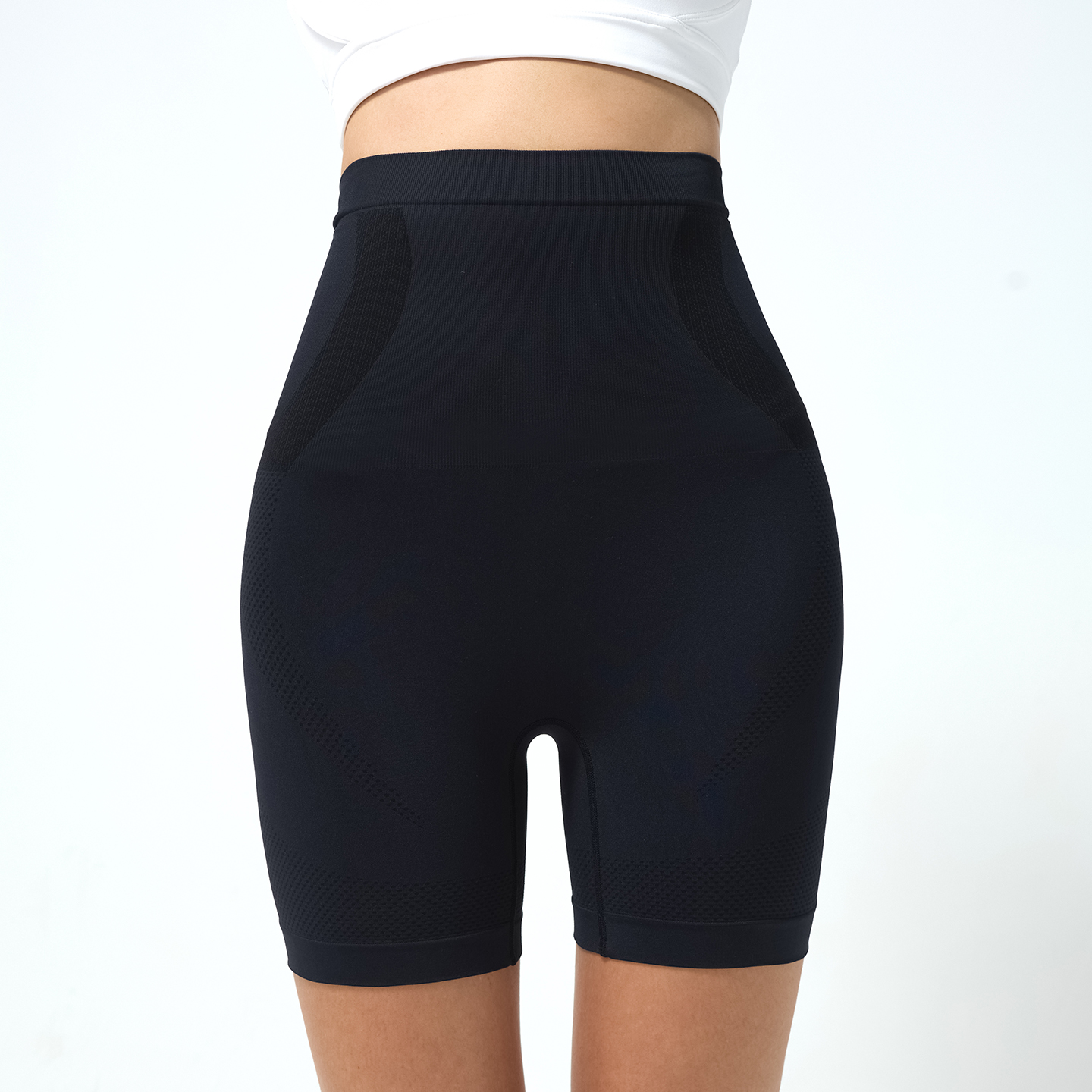 Pantalones cortos de ciclismo casuales con cintura alta y tejido elástico