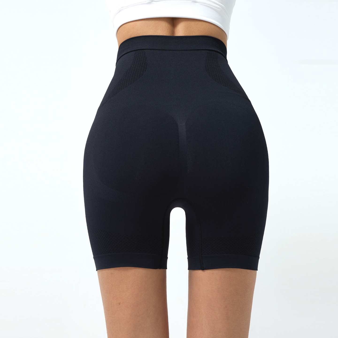 Pantalones cortos de ciclismo casuales con cintura alta y tejido elástico