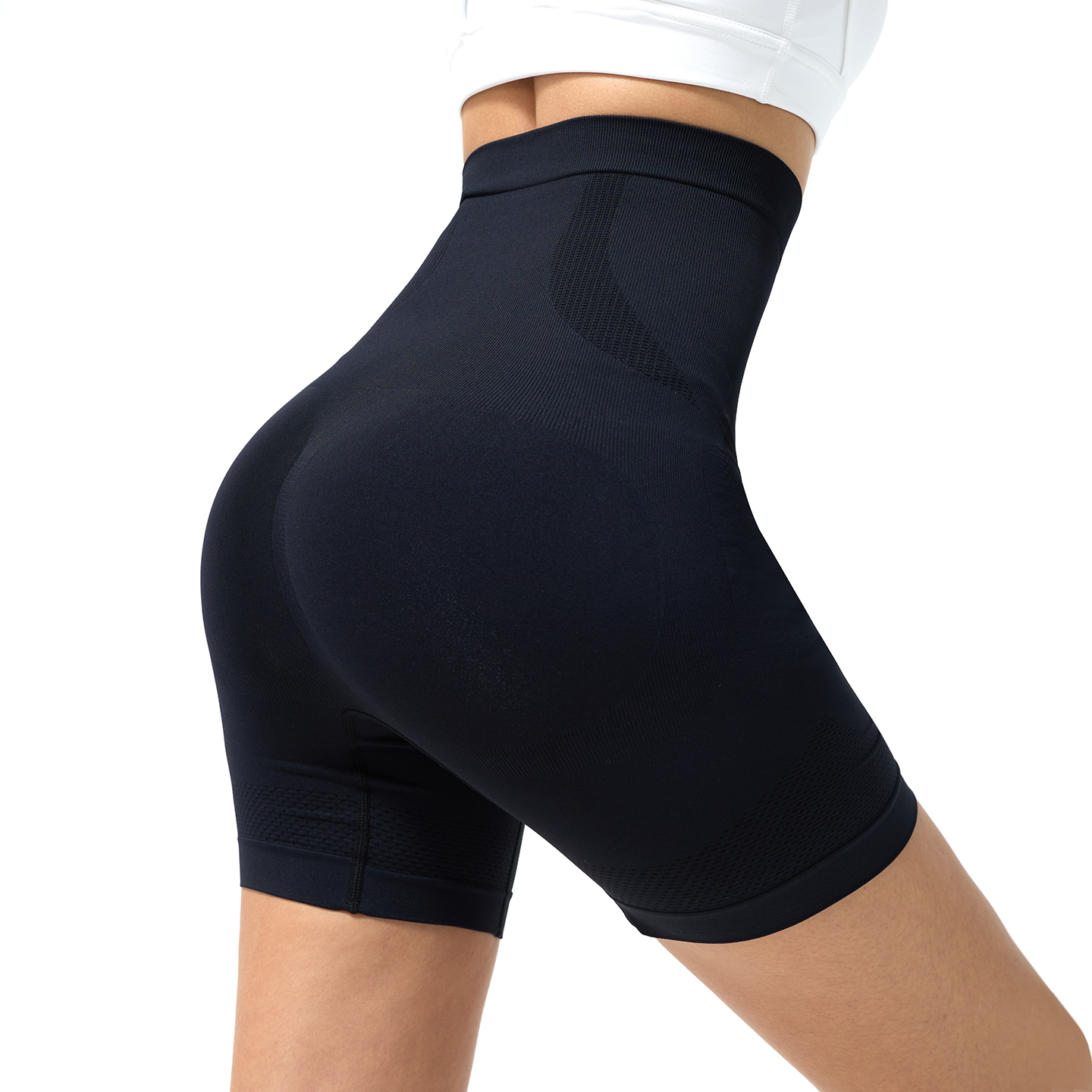 Pantalones cortos de ciclismo casuales con cintura alta y tejido elástico