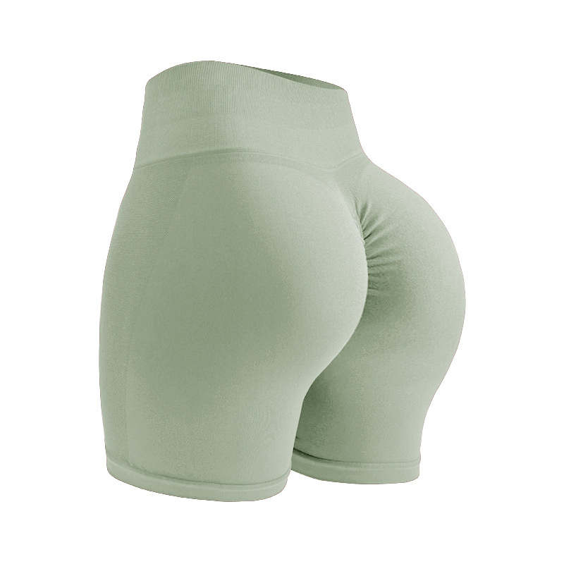 Pantalones cortos de yoga transpirables y sin costuras con cintura alta y agarre antideslizante