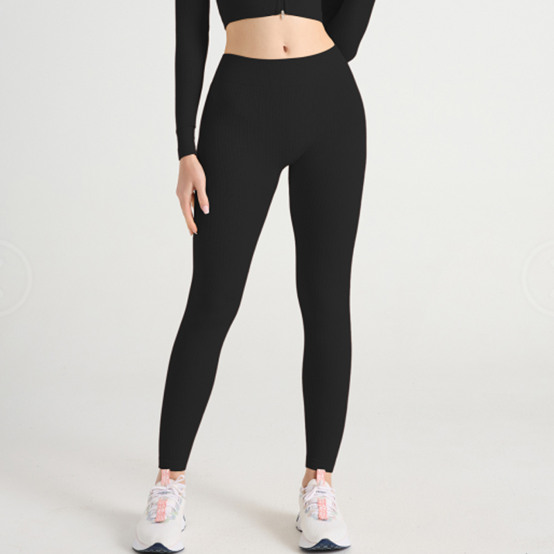 Pantalones de yoga versátiles de cintura media con tela elástica