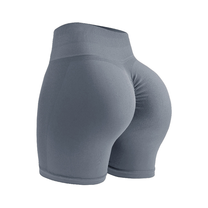 Pantalones cortos de yoga transpirables y sin costuras con cintura alta y agarre antideslizante