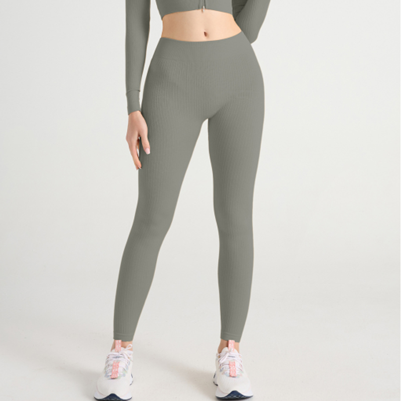 Pantalones de yoga versátiles de cintura media con tela elástica