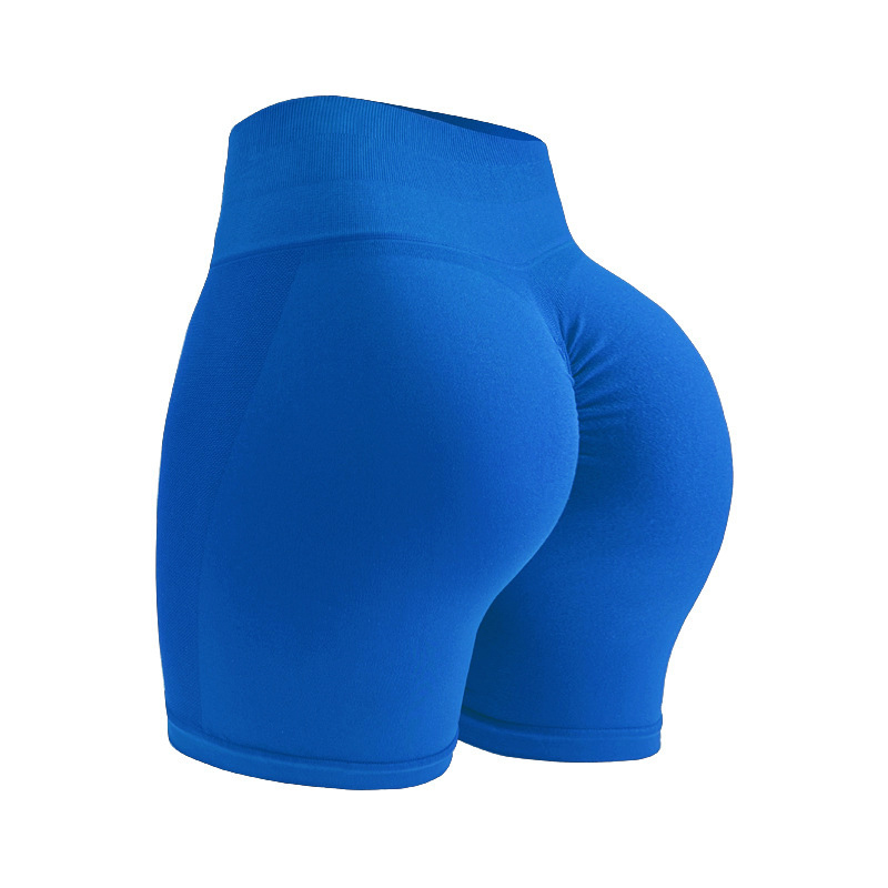 Pantalones cortos de yoga transpirables y sin costuras con cintura alta y agarre antideslizante