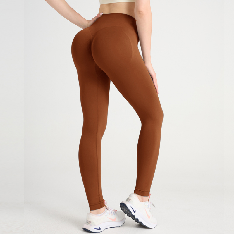 Pantalones de yoga de cintura media con alta elasticidad y contorno corporal favorecedor