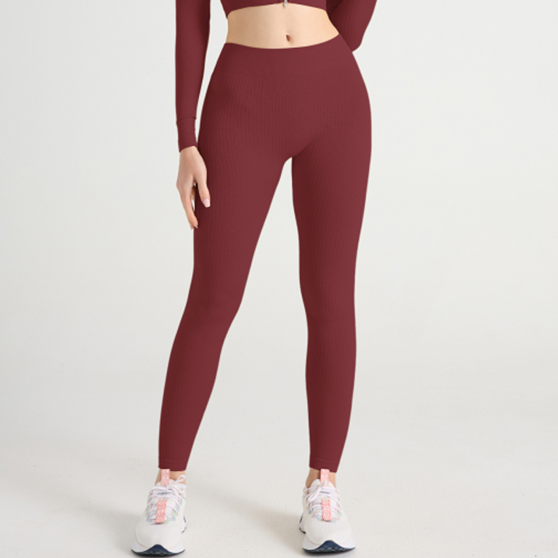 Pantalones de yoga versátiles de cintura media con tela elástica