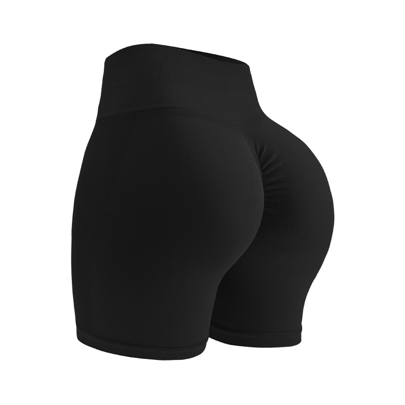 Pantalones cortos de yoga transpirables y sin costuras con cintura alta y agarre antideslizante
