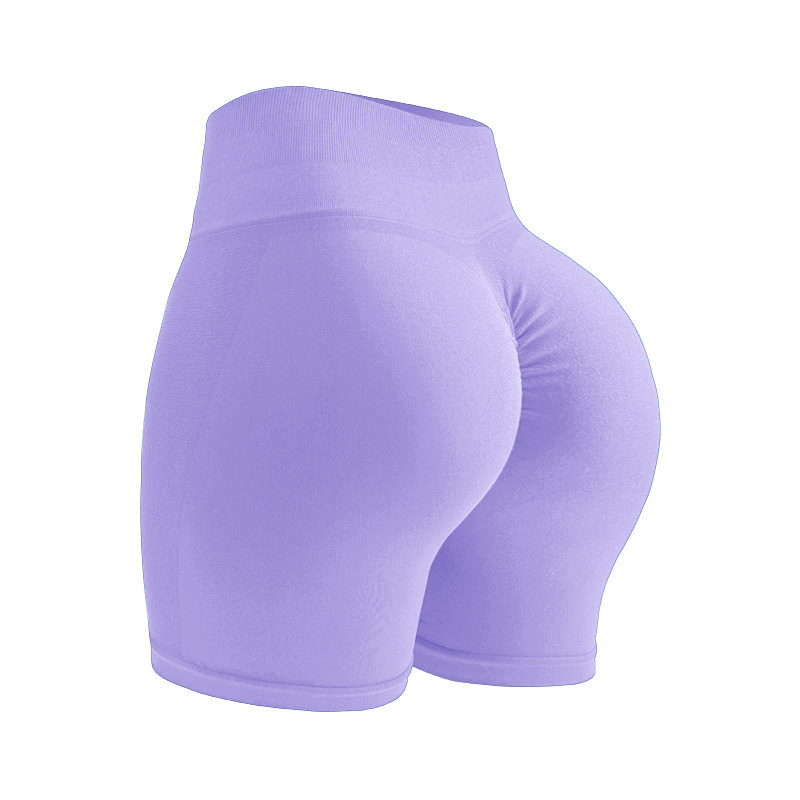 Pantalones cortos de yoga transpirables y sin costuras con cintura alta y agarre antideslizante