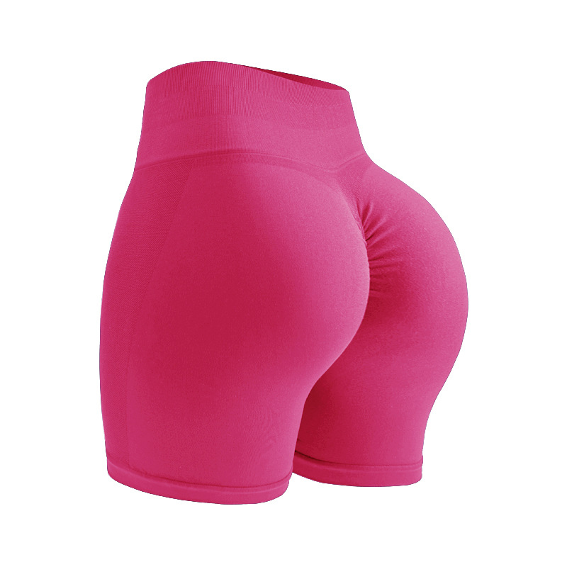 Pantalones cortos de yoga transpirables y sin costuras con cintura alta y agarre antideslizante