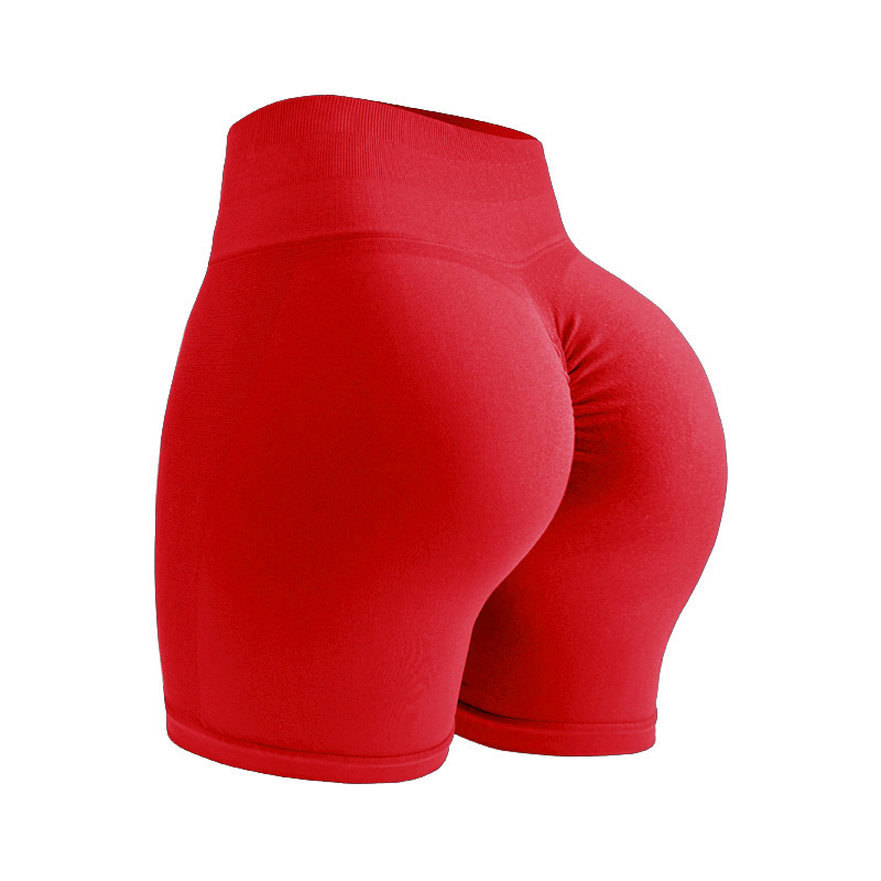Pantalones cortos de yoga transpirables y sin costuras con cintura alta y agarre antideslizante