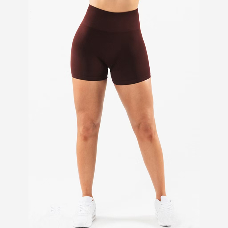 Pantalones cortos de yoga transpirables y sin costuras con cintura alta y agarre antideslizante