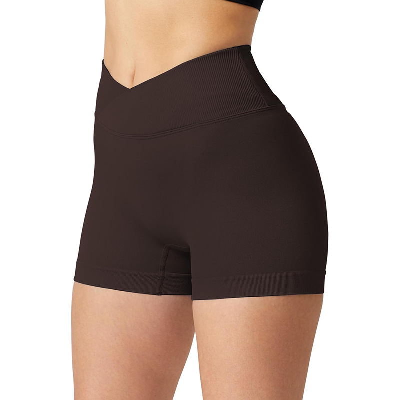 Pantalones cortos de yoga transpirables de alta elasticidad con corte ajustado