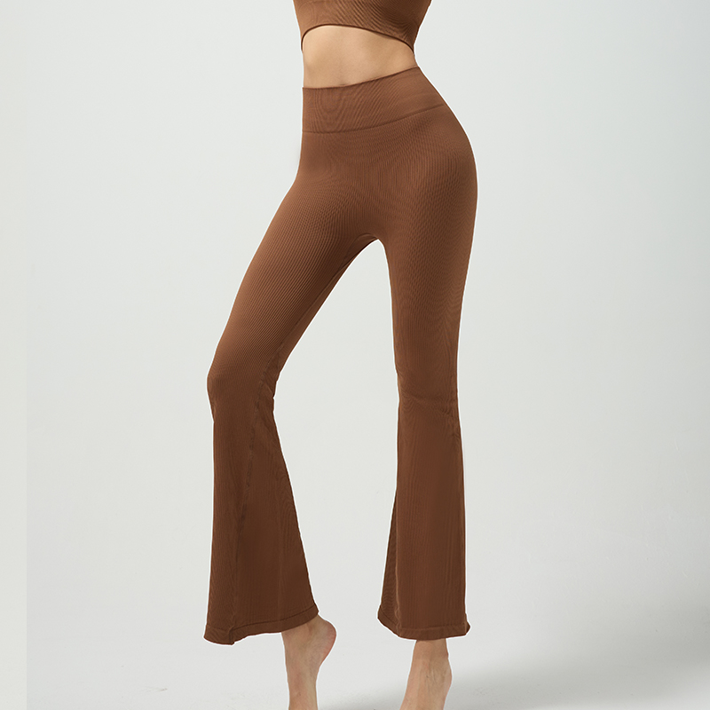 Pantalones acampanados de yoga de cintura alta con control de barriga y comodidad elástica