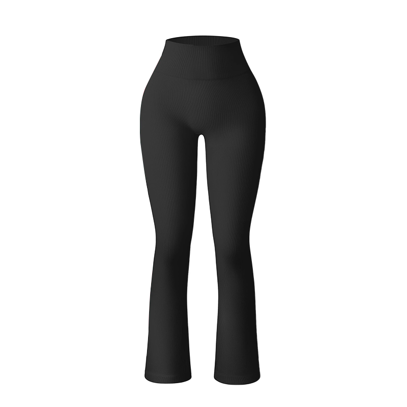 Pantalones acampanados de yoga de cintura alta con control de barriga y comodidad elástica