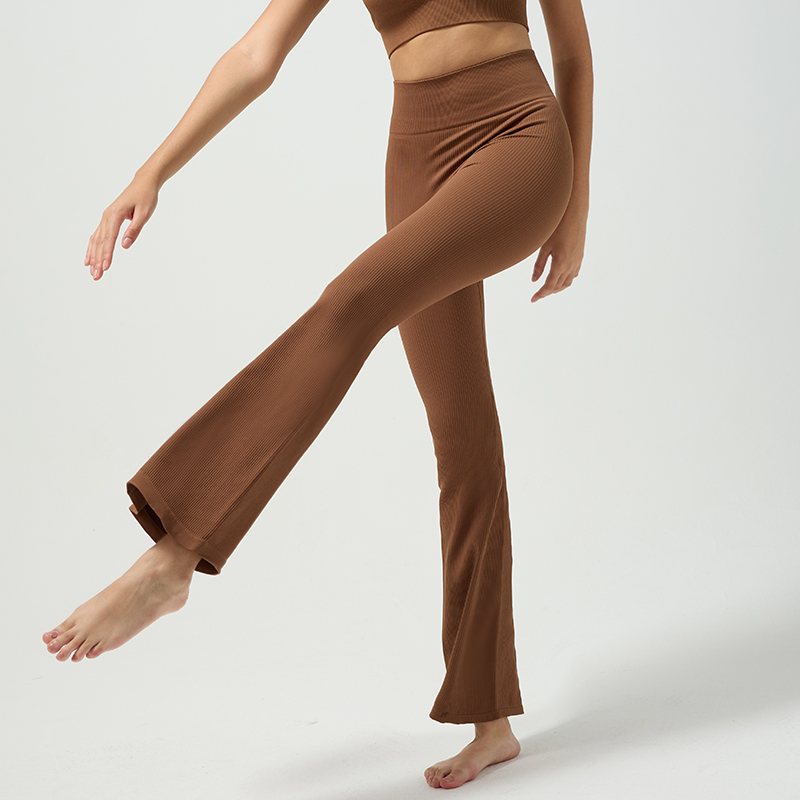 Pantalones acampanados de yoga de cintura alta con control de barriga y comodidad elástica