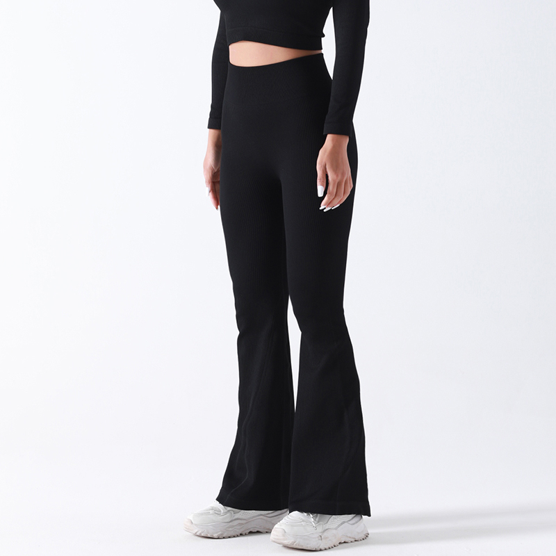 Pantalones acampanados de yoga de cintura alta con control de barriga y comodidad elástica