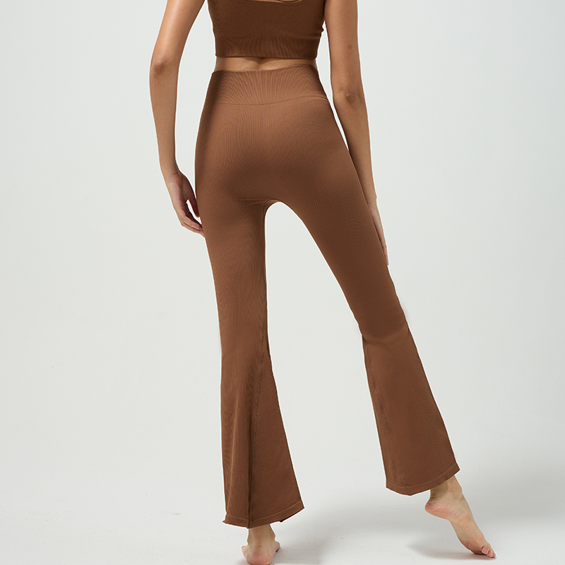 Pantalones acampanados de yoga de cintura alta con control de barriga y comodidad elástica