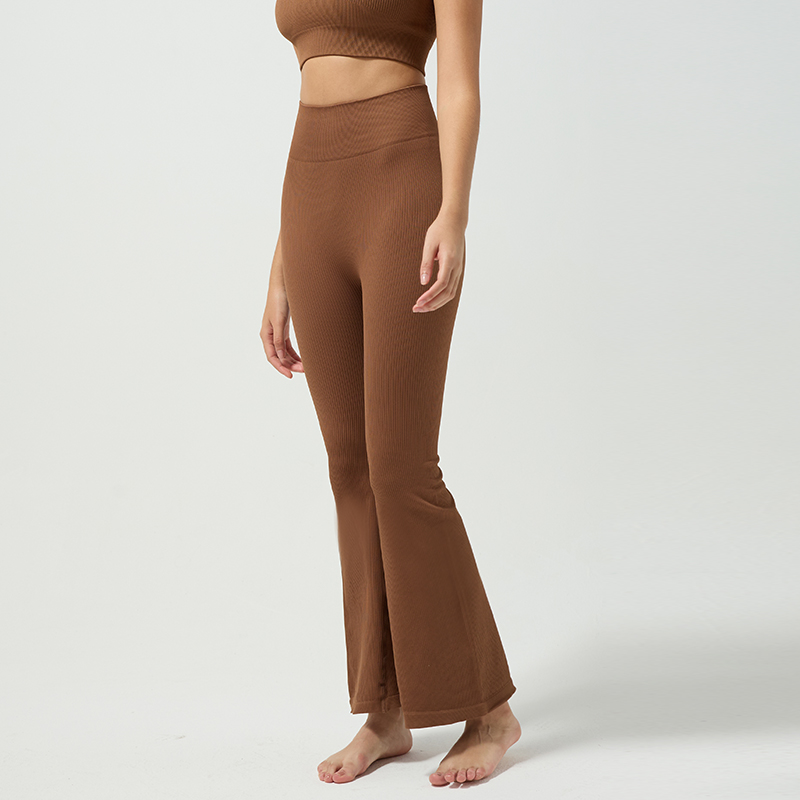 Pantalones acampanados de yoga de cintura alta con control de barriga y comodidad elástica