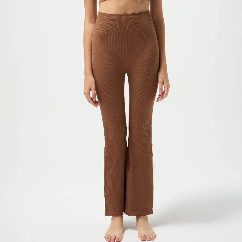 Pantalones acampanados de yoga de cintura alta con control de barriga y comodidad elástica