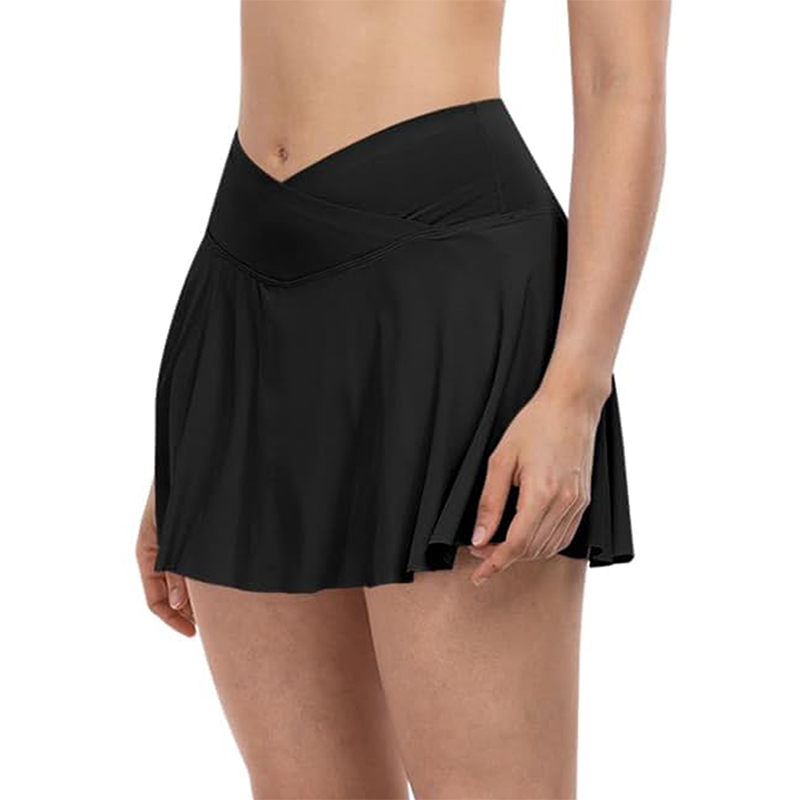Falda de tenis deportiva con bolsillo lateral para teléfono para mujer