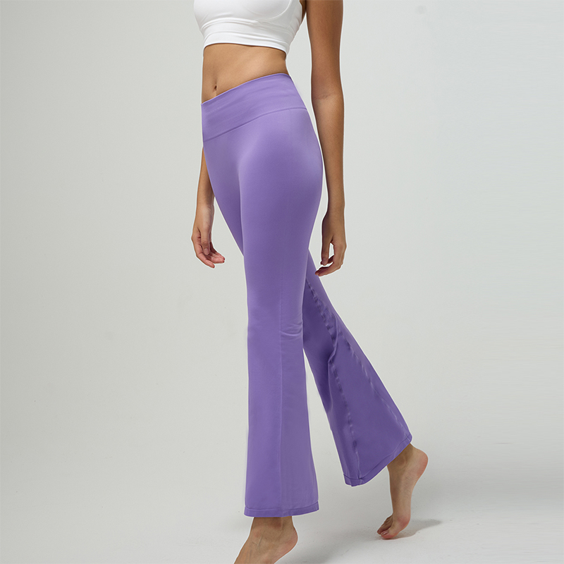 Pantalones acampanados de yoga que absorben la humedad con ajuste curvo