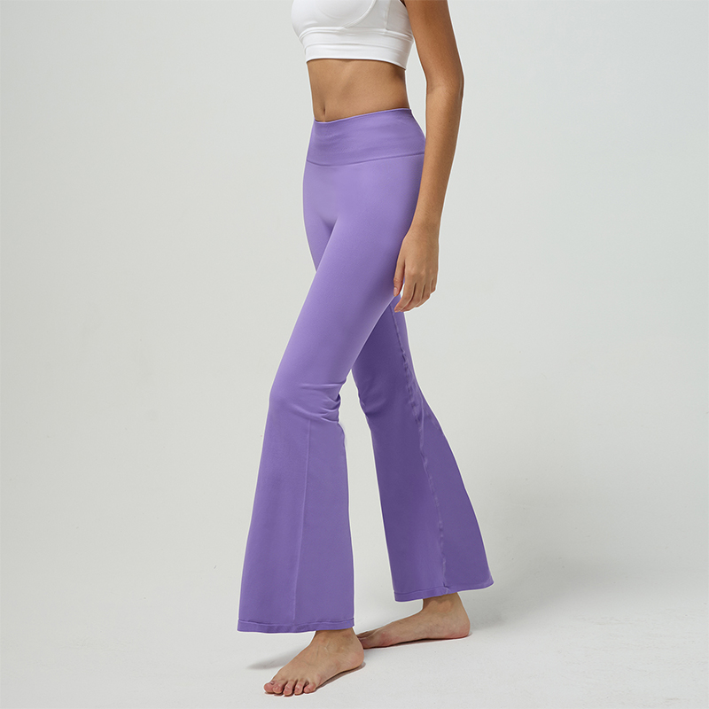 Pantalones acampanados de yoga que absorben la humedad con ajuste curvo