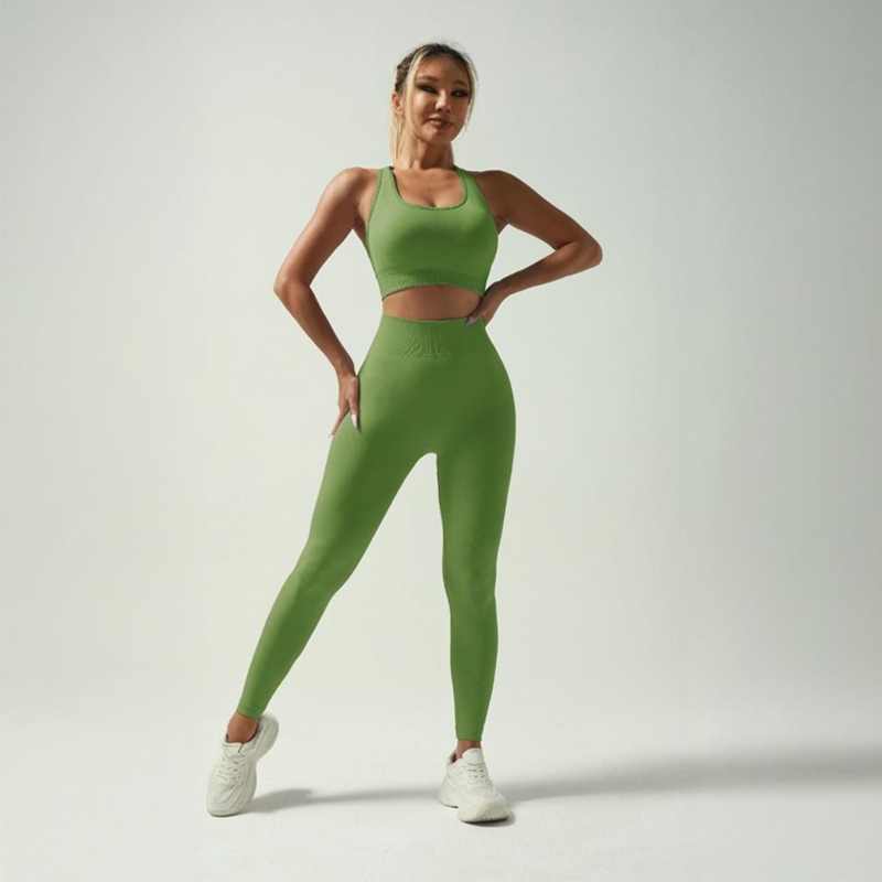 Elegantes trajes deportivos antideslizantes de cintura alta sin costuras de lavanda