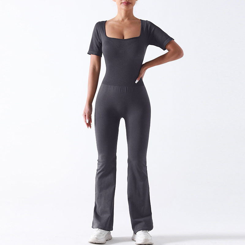 Mono de yoga deportivo de una pieza esculpido con tela que absorbe la humedad