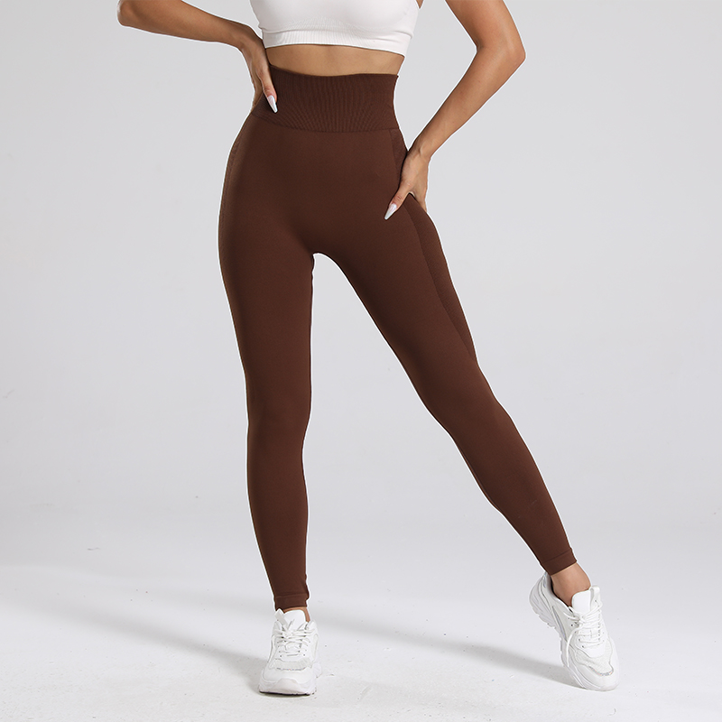Pantalones de yoga de cintura alta con control de barriga y tela elástica en cuatro direcciones